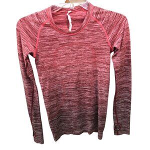 Lululemon Swiftly Tech Crew Top Long Sleeve Womens 4 Pink Red Athleisure Workout